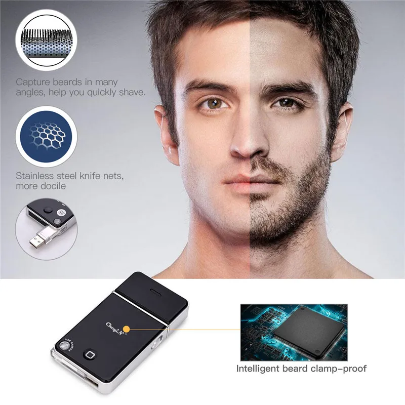 Портативный триммер для бороды с зарядкой от USB электробритва аккумуляторный