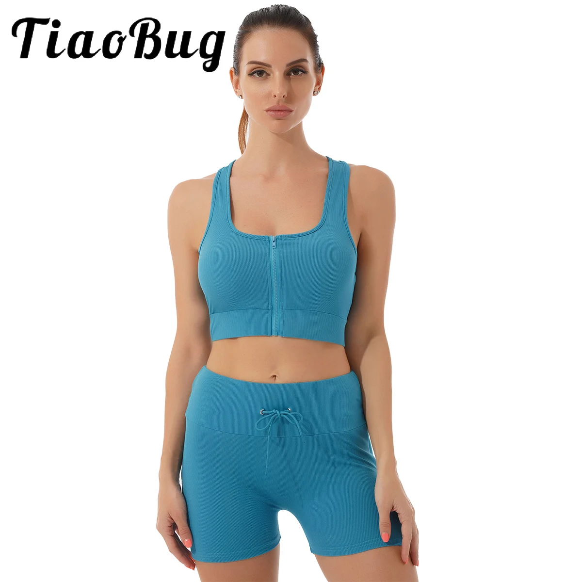 Women Sport Slim Fit Tracksuit Set Jogger Gym Outfit U Neck Sleeveless Zipper Tank Crop Top Shorts Bottoms Casual Ribbed Clothes
Women Sport Slim Fit Tracksuit Set Jogger Gym Outfit U Neck Sleeveless Zipper Tank Crop Top Shorts Bottoms Casual Ribbed Clothes