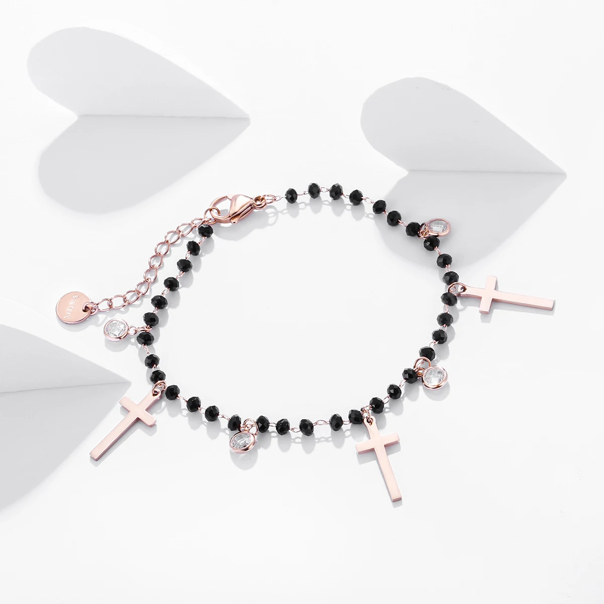 Fashion Black Crystal Chain Cross Charm Bracelet For Women Rose Gold Stainless Steel Religion Bracelet Jesus Gift Jewelry
Fashion Black Crystal Chain Cross Charm Bracelet For Women Rose Gold Stainless Steel Religion Bracelet Jesus Gift Jewelry