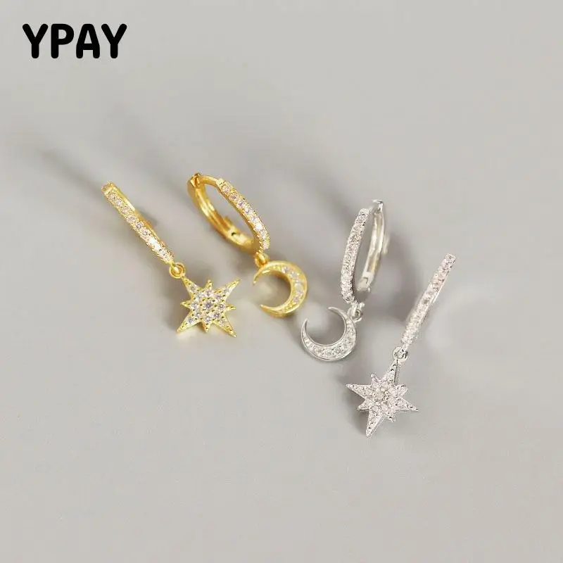 Серьги YPAY из серебра 925 пробы асимметричные, нежные блестящие серьги в виде Луны и снежинки с цирконием для девочек и женщин, рождественский подарок, YME553
Серьги YPAY из серебра 925 пробы асимметричные, нежные блестящие серьги в виде Луны и снежинки с цирконием для девочек и женщин, рождественский подарок, YME553
