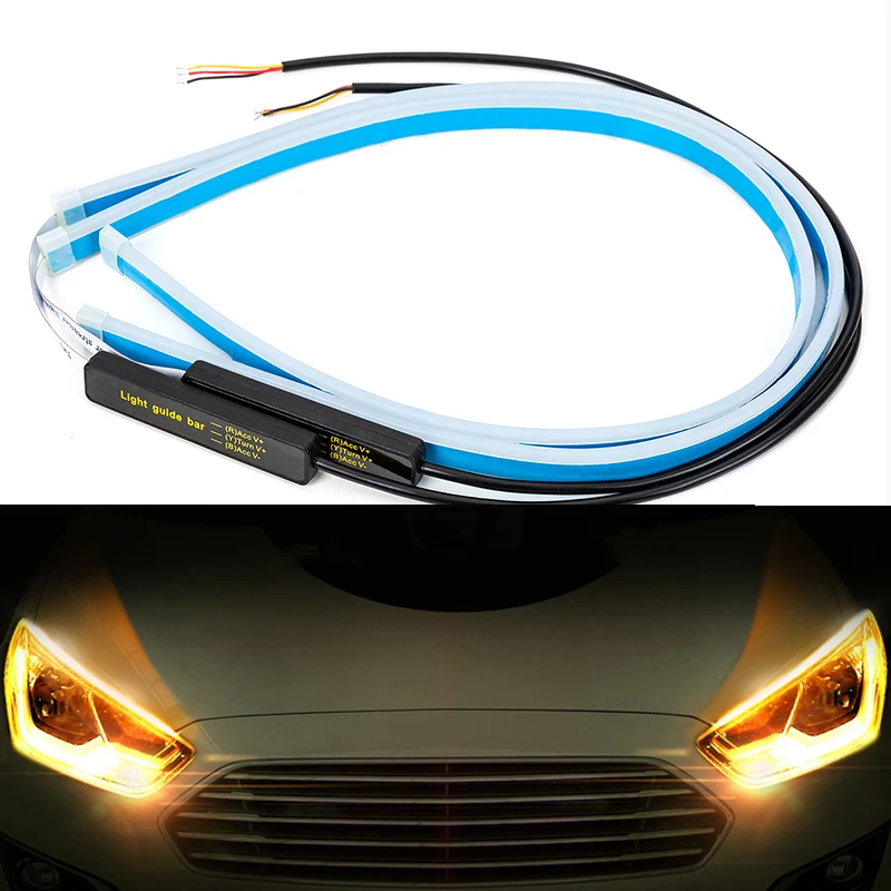 2x LED Car DRL Daytime Running Lights for Hyundai Solaris 2 Elantra i30 i35 i40 Tucson Kona 2015 2016 2017 2018 | Автомобили и
