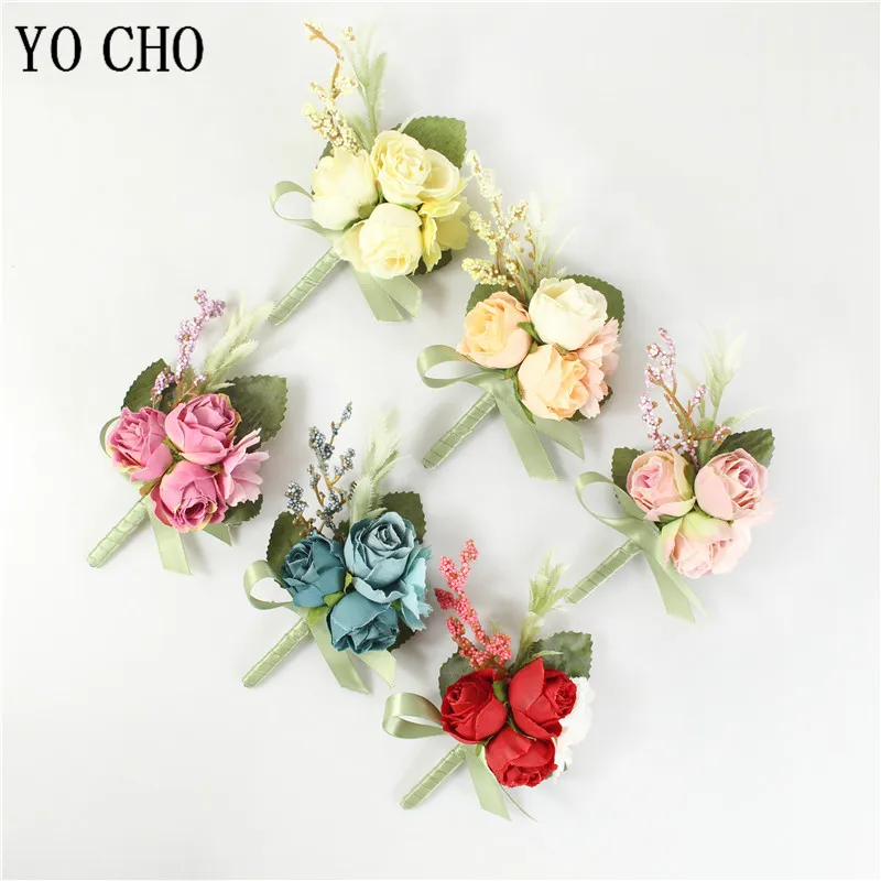 YO CHO Boutonniere Wedding Wrist Corsage Groom Brooch Pins Bride Wrist Corsage Silk Rose Flower Girl Bracelet Party Boutonniere
YO CHO Boutonniere Wedding Wrist Corsage Groom Brooch Pins Bride Wrist Corsage Silk Rose Flower Girl Bracelet Party Boutonniere