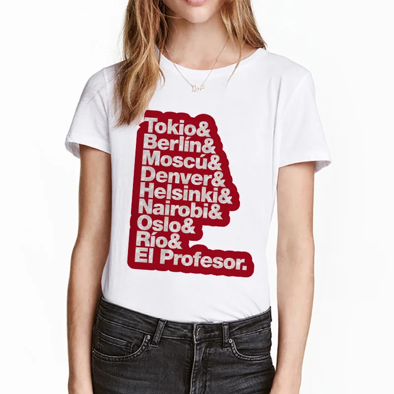 La Casa De Papel woman T-shirt robbery Tees TV show BELLA CIAO woman streetwear paper house funny Harajuku top T-shirt
La Casa De Papel woman T-shirt robbery Tees TV show BELLA CIAO woman streetwear paper house funny Harajuku top T-shirt