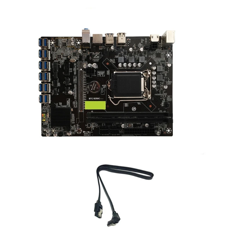 B250C BTC Mining Motherboard with SATA Cable 12 USB3.0 to PCI-E Mainboard LGA1151 Supports 2xDDR4 DIMM HDMI-compatible
B250C BTC Mining Motherboard with SATA Cable 12 USB3.0 to PCI-E Mainboard LGA1151 Supports 2xDDR4 DIMM HDMI-compatible