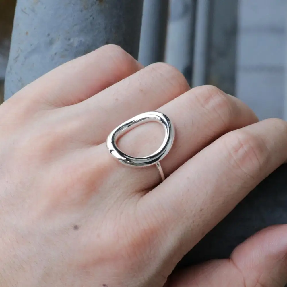 Модные ювелирные изделия из настоящего серебра 925 пробы овальной искусственной кожи