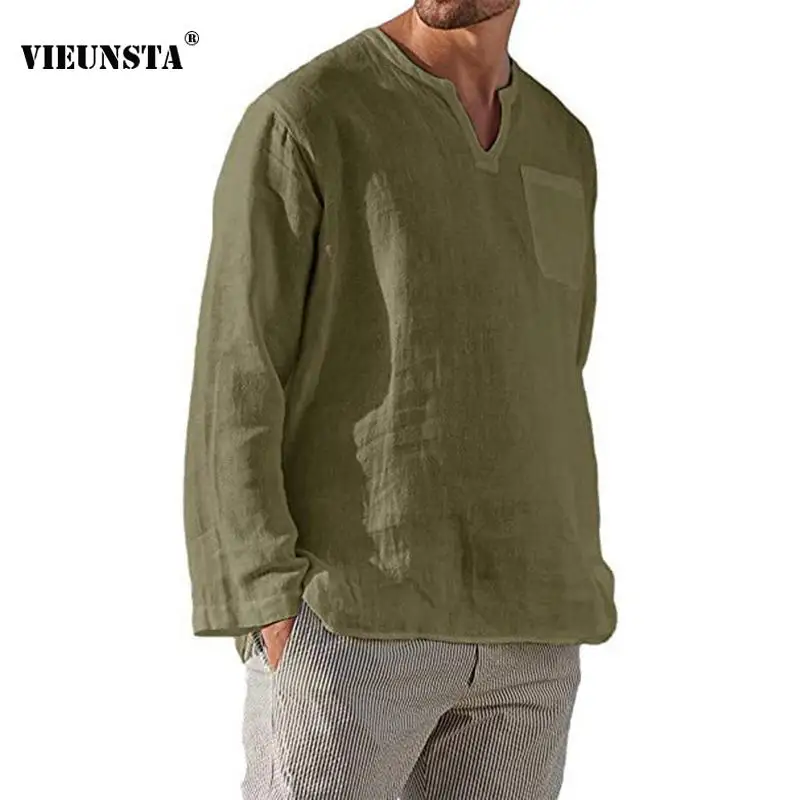 Simple Solid Color Cotton Men's T-Shirts 2022 Spring V Neck Long Sleeve Loose Top Pullover Autumn Man Loose Streetwear Shirt Tee
Simple Solid Color Cotton Men's T-Shirts 2022 Spring V Neck Long Sleeve Loose Top Pullover Autumn Man Loose Streetwear Shirt Tee