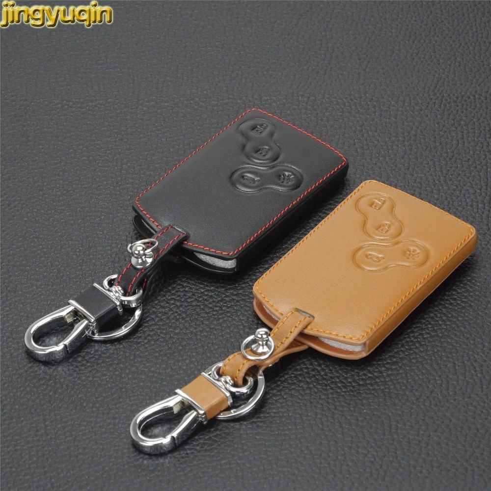 Кожаный чехол для ключей Jingyuqin Renault Laguna 2 3 Scenic Fluence Clio Megane 1 4 Koleos Sandero Captur Duster 5