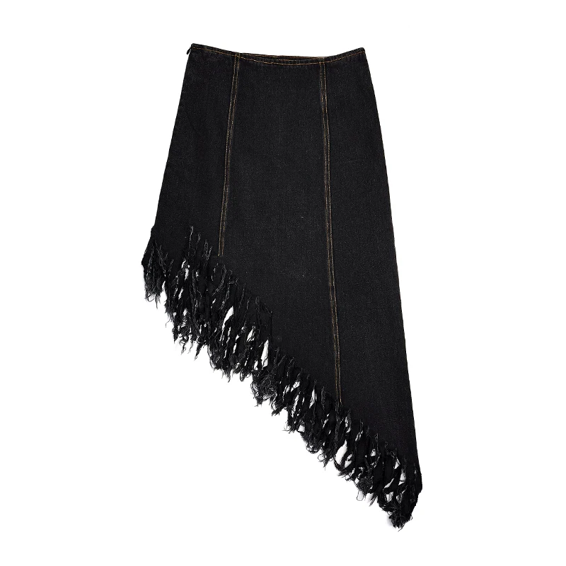 DEAT High Elastic Waist Half-body Skirt Women Black Asymmetrical Tassel Zipper Slim Fit Fashion Tide New Summer 2021 7E7774
DEAT High Elastic Waist Half-body Skirt Women Black Asymmetrical Tassel Zipper Slim Fit Fashion Tide New Summer 2021 7E7774