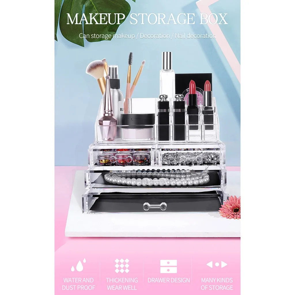 Desktop Multi Functional Transparent Acrylic Cosmetics Storage Box Organizador Maquillaje Organizador De Tocador 
Desktop Multi Functional Transparent Acrylic Cosmetics Storage Box Organizador Maquillaje Organizador De Tocador