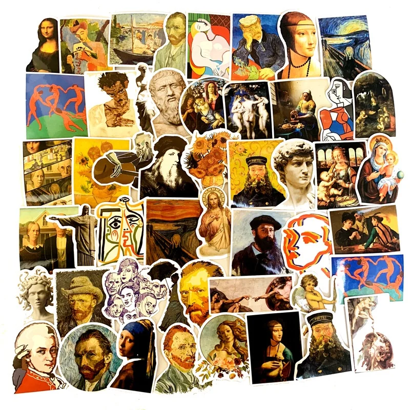 50pcs World Artist Oil Painting David Mona Lisa Graffiti One Piece Car Sticker Refrigerator Waterproof Pvc Laptop Decoration
50pcs World Artist Oil Painting David Mona Lisa Graffiti One Piece Car Sticker Refrigerator Waterproof Pvc Laptop Decoration