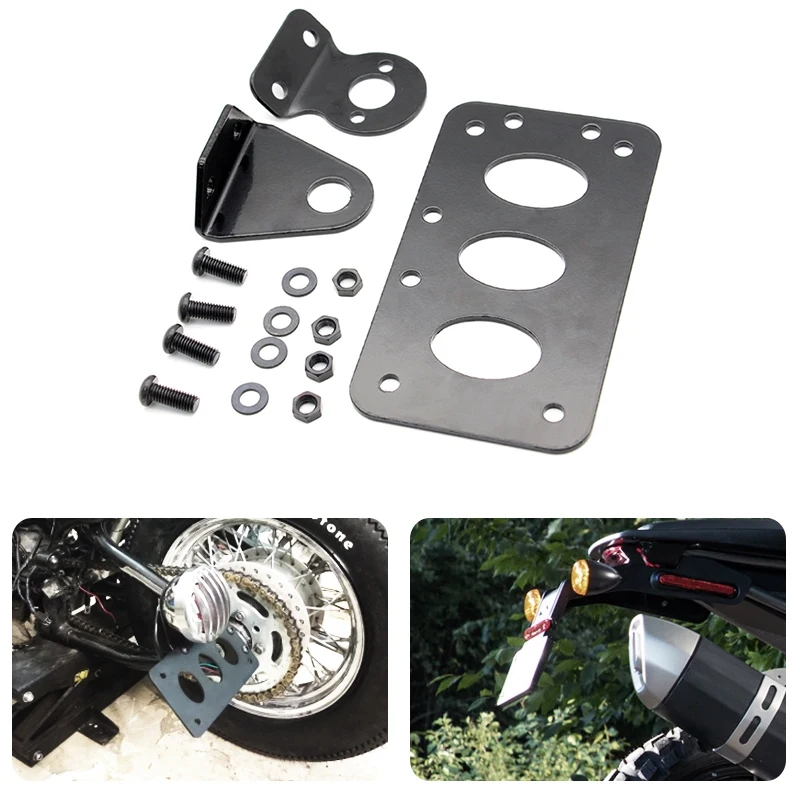 Black Motorcycle Side Mount License Plate Bracket Bobber Chopper Fit for Harley Sportster Stop Light Cb750 xs650 Tail Light
Black Motorcycle Side Mount License Plate Bracket Bobber Chopper Fit for Harley Sportster Stop Light Cb750 xs650 Tail Light