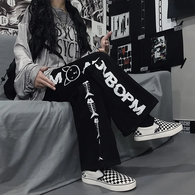 Harajuku Retro Women Pants Thorns Printed Elastic Waist Loose Wide Leg Pants Fashion Streetwear Grunge Dark Casual Pants Unisex
Harajuku Retro Women Pants Thorns Printed Elastic Waist Loose Wide Leg Pants Fashion Streetwear Grunge Dark Casual Pants Unisex