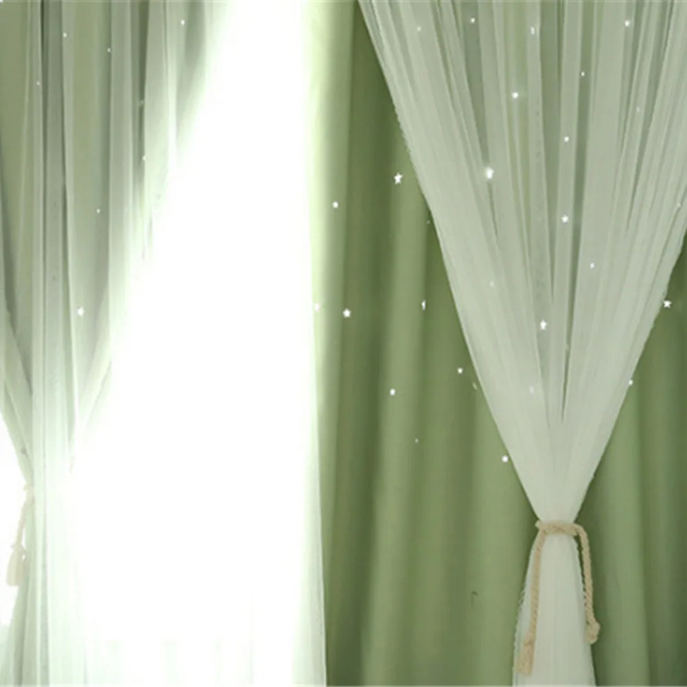 Double-Layer Gauze Stars Curtains Hollowed Out Shading Starry Finished Products Simple Modern Japanese Romantic Blackout Curtain
Double-Layer Gauze Stars Curtains Hollowed Out Shading Starry Finished Products Simple Modern Japanese Romantic Blackout Curtain