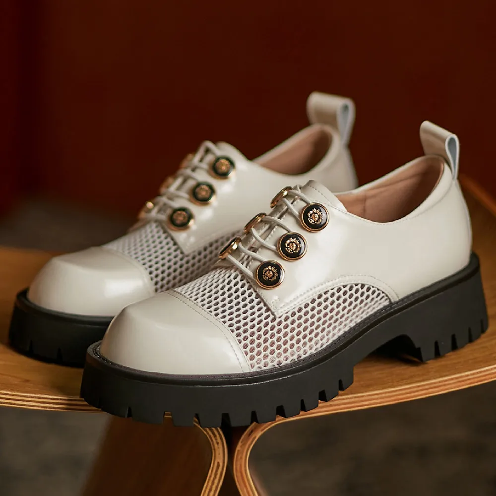 Women's genuine leather air mesh patchwork thick sole platform flats sneakers button elastic band slip-on casual shoes for women
Women's genuine leather air mesh patchwork thick sole platform flats sneakers button elastic band slip-on casual shoes for women