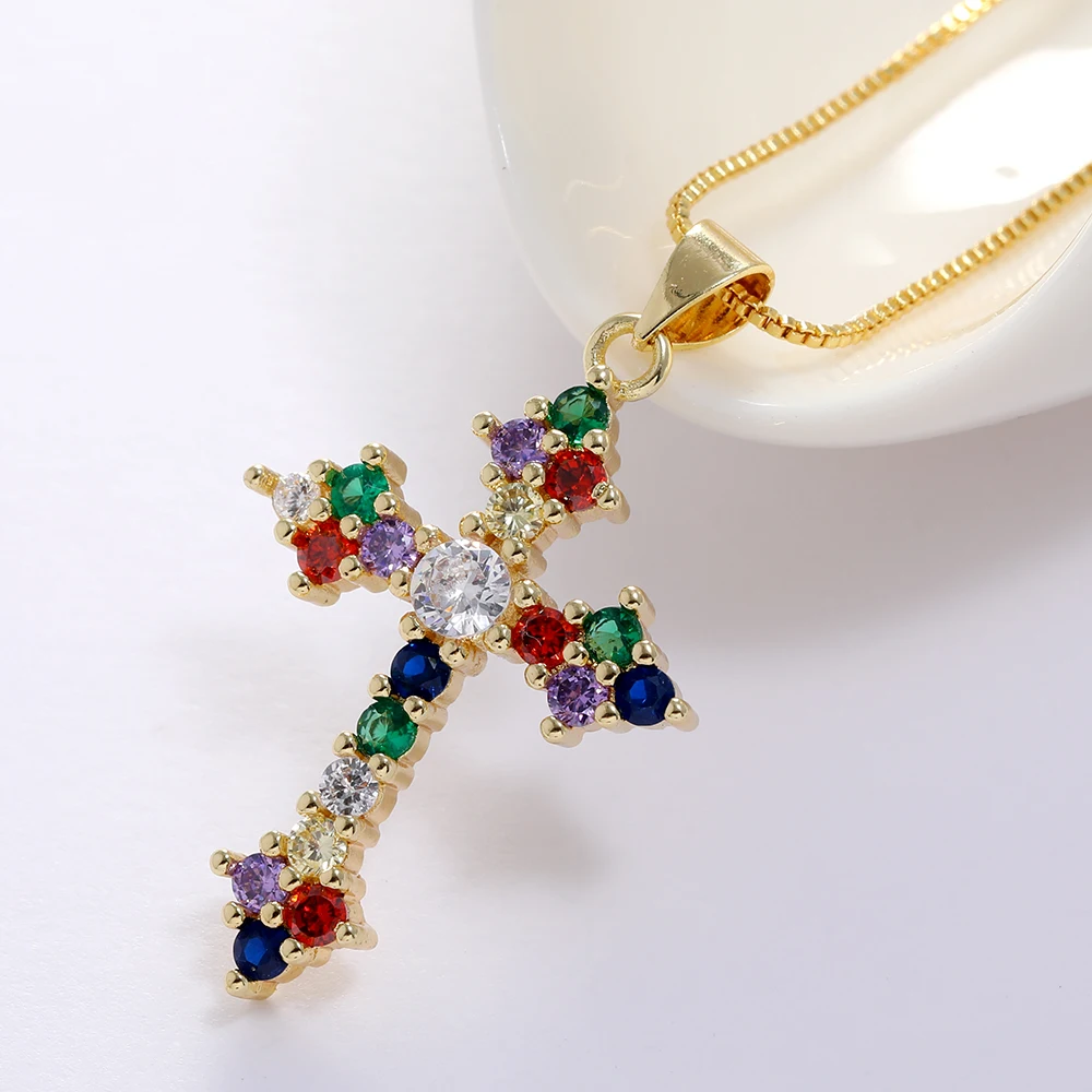 LUALA High Quality Cubic Zircon Necklace Pendant Cross Crucifix Jesus Christ Gold Colour Jewelry Gift for Women No Fade
LUALA High Quality Cubic Zircon Necklace Pendant Cross Crucifix Jesus Christ Gold Colour Jewelry Gift for Women No Fade