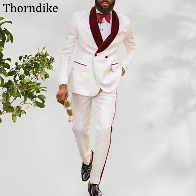 Thorndike Velvet Shawl Lapel White Tuxedos For Men's Wedding,Bouble Breasted Male Blazers With Pants Set,2021 Groomsmen Terno
Thorndike Velvet Shawl Lapel White Tuxedos For Men's Wedding,Bouble Breasted Male Blazers With Pants Set,2021 Groomsmen Terno
