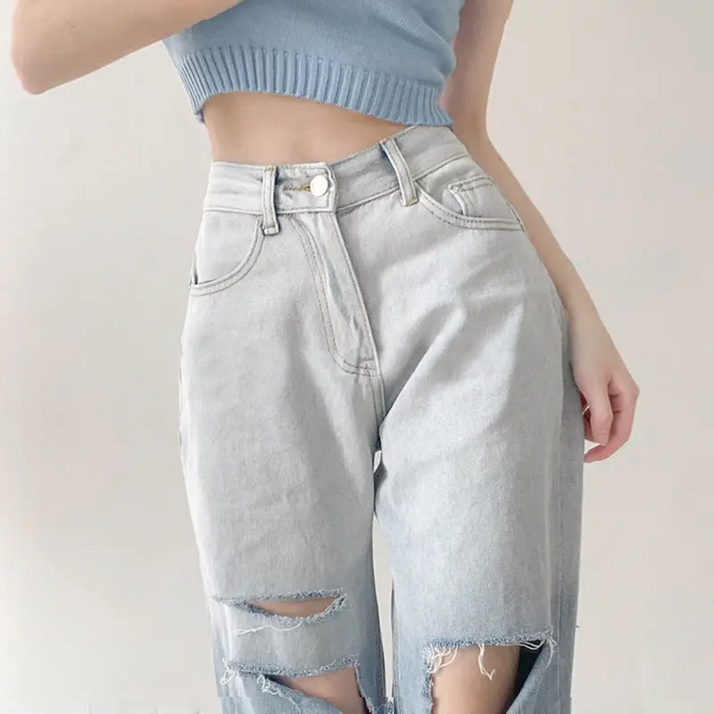 Jeans Women High Waist Gradient Color Hole Vintage Tassel Mopping Prevalent Streetwear Loose Wide Leg Trousers Womens Slim Chic
Jeans Women High Waist Gradient Color Hole Vintage Tassel Mopping Prevalent Streetwear Loose Wide Leg Trousers Womens Slim Chic