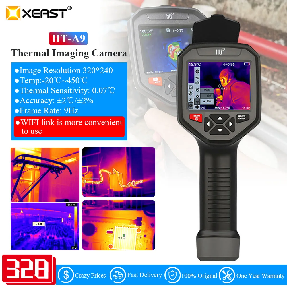 HT-A9 Infrared Imager Portable Thermal Imaging Camera Industry Thermometer High Resolution Infrared Imager 
HT-A9 Infrared Imager Portable Thermal Imaging Camera Industry Thermometer High Resolution Infrared Imager