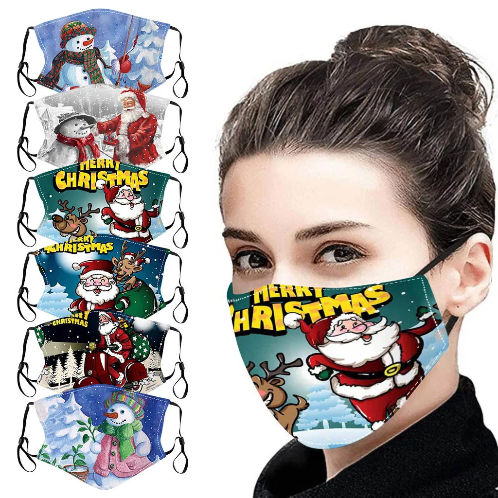 Рождественские маски для взрослых противовирусная хлопковая маска лица