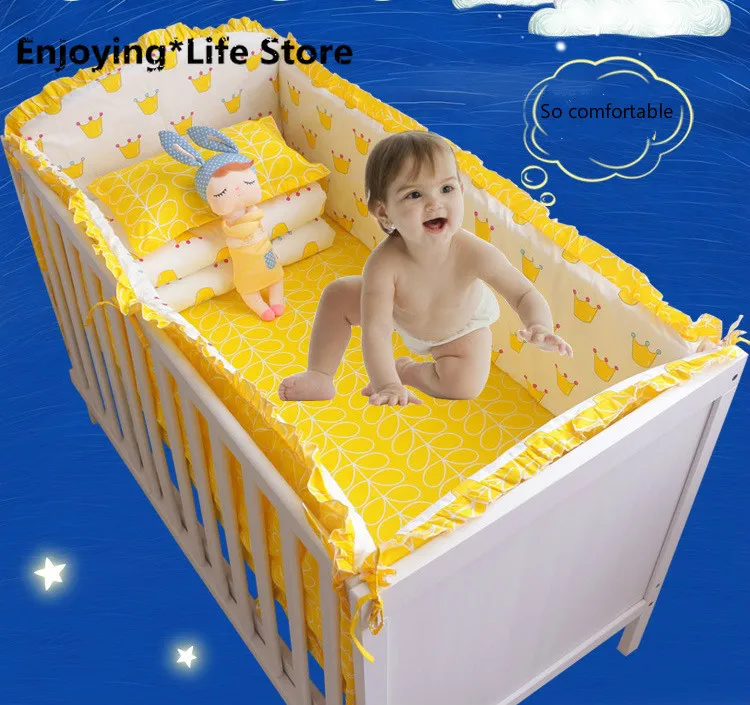 

Комплект постельного белья для кроватки 6 шт./компл., хлопковое постельное белье для малышей, включая детскую кроватку, бамперы, постельное б...