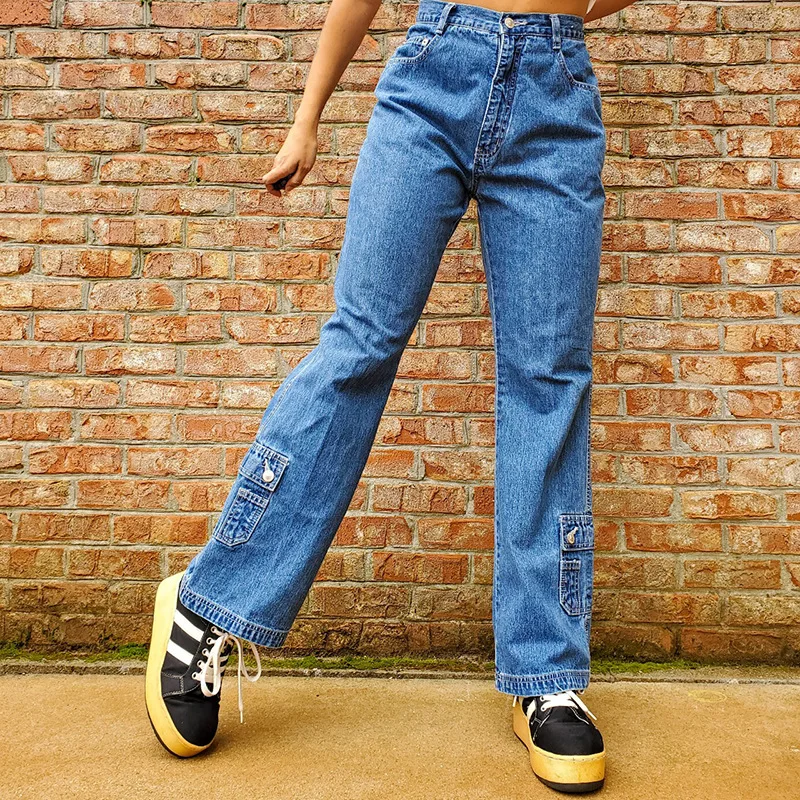 Fake Pocket Decor Classic Straight Jeans Female Creative Solid Color High Waist Wild Casual Daily Street Fashion Denim Pants
Fake Pocket Decor Classic Straight Jeans Female Creative Solid Color High Waist Wild Casual Daily Street Fashion Denim Pants