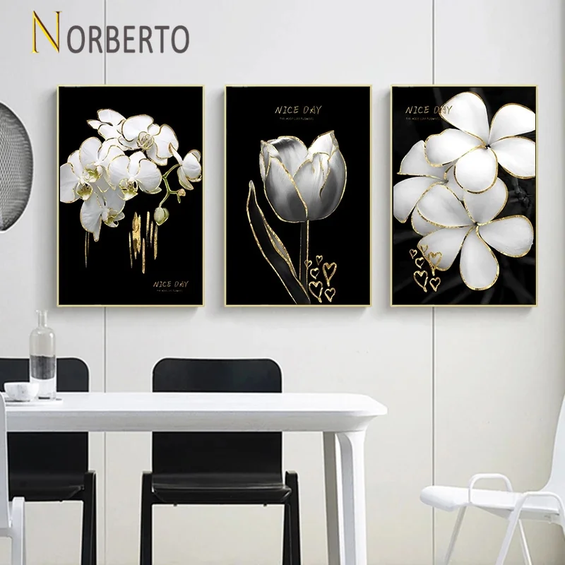 Abstract Flowers Canvas Painting Poster Print Gold Luxury Flowers Pure White Rose and Lily for Home Rooms Gallery Wall Decoratio
Abstract Flowers Canvas Painting Poster Print Gold Luxury Flowers Pure White Rose and Lily for Home Rooms Gallery Wall Decoratio