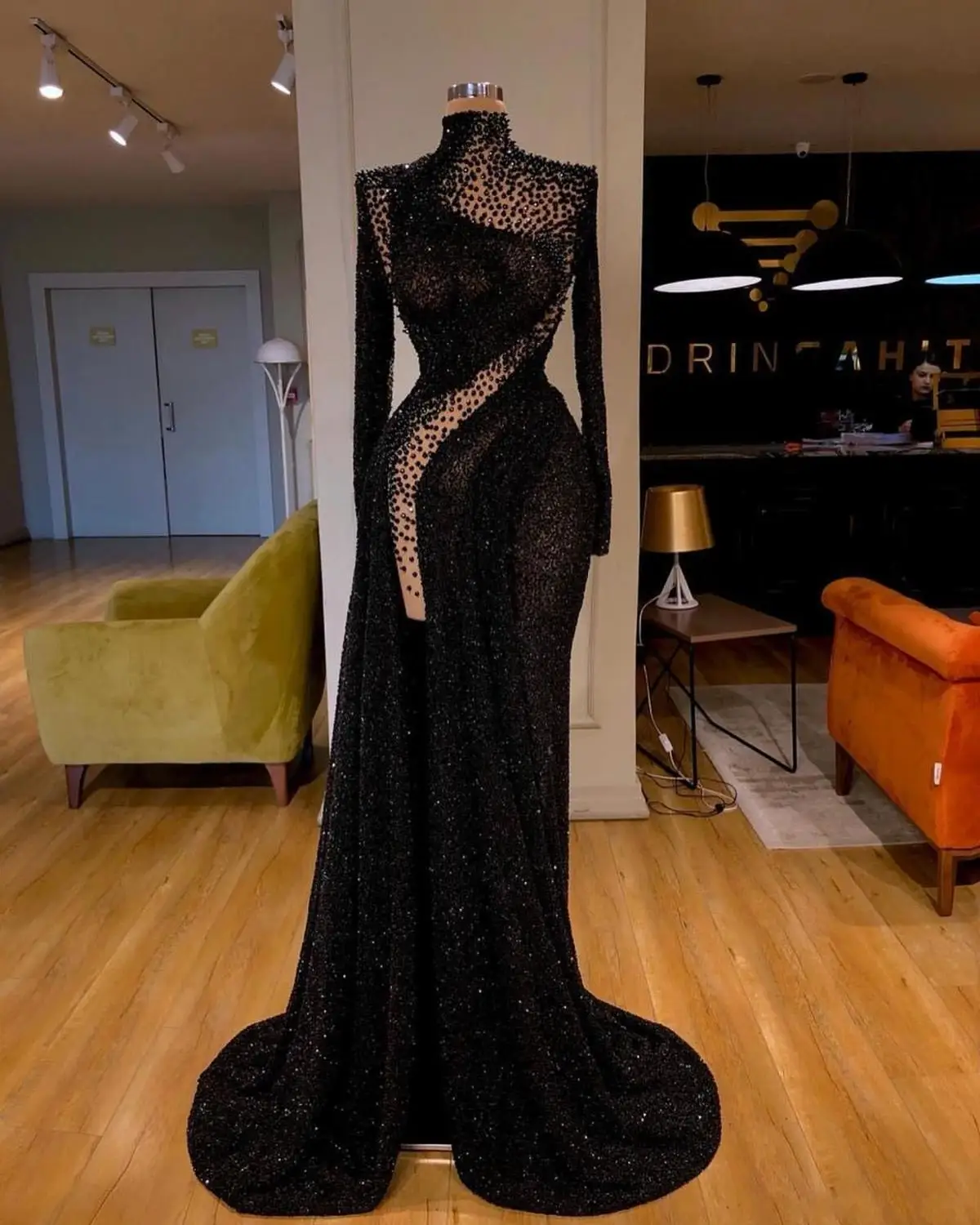 Черные вечерние платья с юбкой-годе Дубай Arabic Aso Ebi, официальное платье с длинным рукавом и бусинами, вечерние платья с высоким воротником
Черные вечерние платья с юбкой-годе Дубай Arabic Aso Ebi, официальное платье с длинным рукавом и бусинами, вечерние платья с высоким воротником