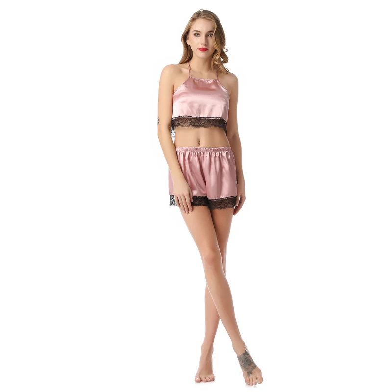 Sexy Pajama Set Women's Sleeveless Loose Female Sleepwear Soft Lace Loungewear Silk Nightwear Spaghetti Strap
Sexy Pajama Set Women's Sleeveless Loose Female Sleepwear Soft Lace Loungewear Silk Nightwear Spaghetti Strap