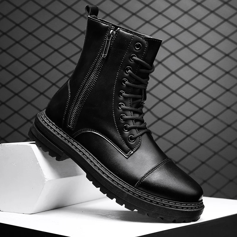 Four Season Black Trend Men's Ankle Boots High Quality Microfiber Men's Casual Boots Shoes Lace Up Men's Boots With Side Zipper
Four Season Black Trend Men's Ankle Boots High Quality Microfiber Men's Casual Boots Shoes Lace Up Men's Boots With Side Zipper