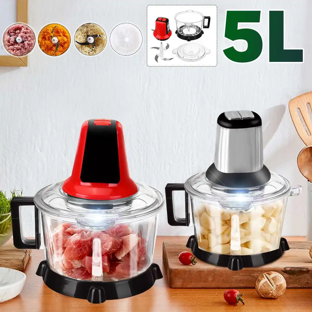 Многофункциональная электрическая мясорубка, 220 В, 2 скорости, 5 л, измельчитель овощей, Миксер для продуктов
Многофункциональная электрическая мясорубка, 220 В, 2 скорости, 5 л, измельчитель овощей, Миксер для продуктов