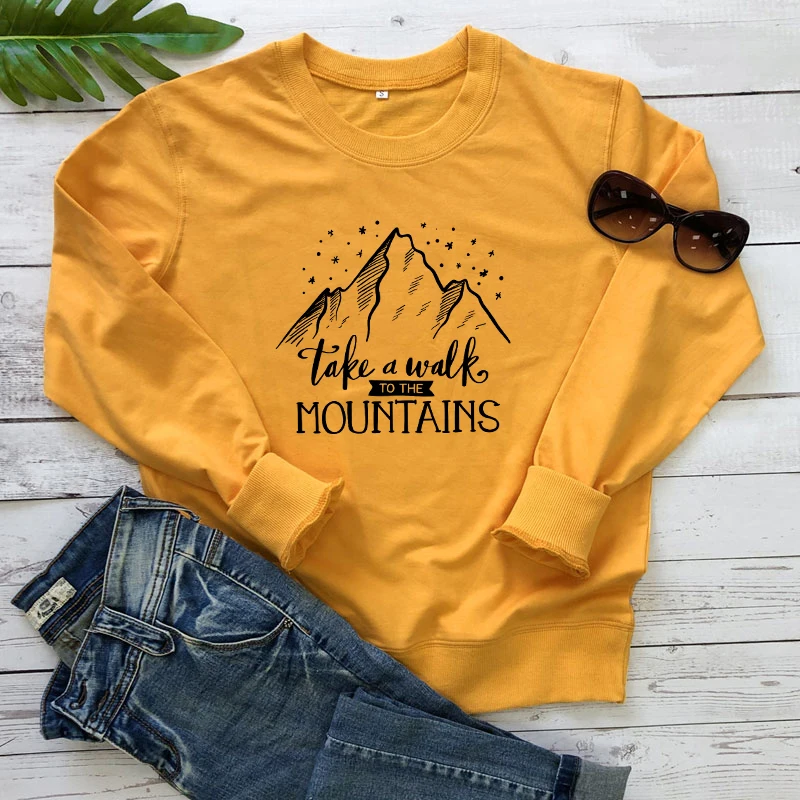 Take A Walk To The Mountains Sweatshirt Casual Women Long Sleeve Jumper Hiking Outdoorsy Adventure Pullover Streetwear
Take A Walk To The Mountains Sweatshirt Casual Women Long Sleeve Jumper Hiking Outdoorsy Adventure Pullover Streetwear