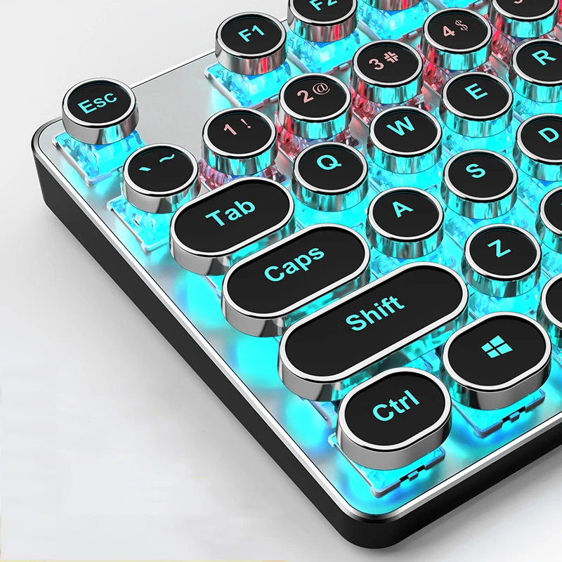 Steampunk Gaming Mechanical Keyboard 104 KeysAnti-ghosting RGB Backlight Black/Blue Switch Wired keyboard for Desktop Laptop
Steampunk Gaming Mechanical Keyboard 104 KeysAnti-ghosting RGB Backlight Black/Blue Switch Wired keyboard for Desktop Laptop