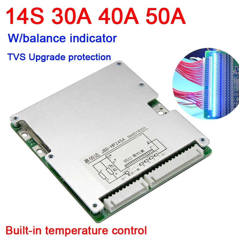 14S 48V 50A 40A 30A литий ионный аккумулятор Защитная плата BMS батареи lipo Liion светодиодный