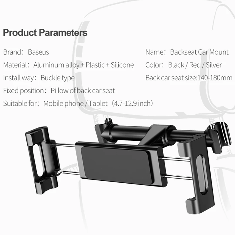 car Car Back Seat Headrest Mount Holder For iPad 4.7-12.9 inch 360 Rotation Universal Tablet PC Auto Car Phone Holder Stand 
car Car Back Seat Headrest Mount Holder For iPad 4.7-12.9 inch 360 Rotation Universal Tablet PC Auto Car Phone Holder Stand