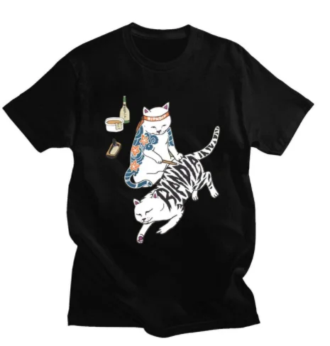 Men Japanese The Middle Finger Cats T-Shirt Harajuku Casual Short Sleeve RIP Tops Tee 2021 Summer
Men Japanese The Middle Finger Cats T-Shirt Harajuku Casual Short Sleeve RIP Tops Tee 2021 Summer