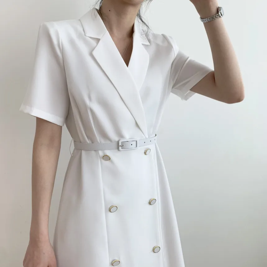 Double-breasted Suit Dress Women 2021 New Summer Elegant OL Solid Work Wear Short Sleeve Formal Long Dresses with Belt
Double-breasted Suit Dress Women 2021 New Summer Elegant OL Solid Work Wear Short Sleeve Formal Long Dresses with Belt
