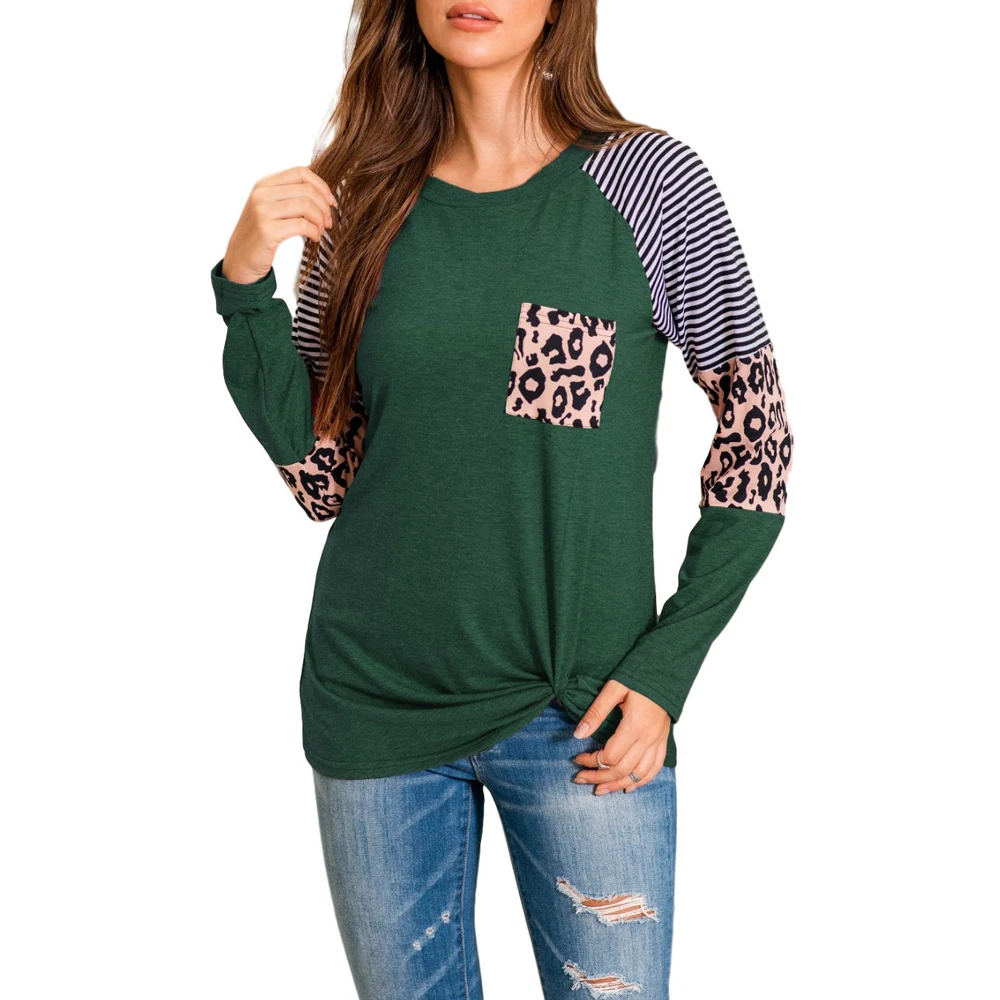 Women Leopard Print Color Block Tunic Round Neck Long Sleeve Shirts Striped Causal Loose Blouses Plus Size Patchwork Tops
Women Leopard Print Color Block Tunic Round Neck Long Sleeve Shirts Striped Causal Loose Blouses Plus Size Patchwork Tops