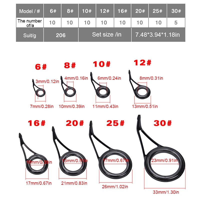75 / Boxed Eye-catching Set Ceramic Wire Loop Arai Fish Rod Fishing Gear Accessories Cross-border E-commerce Road Sub-line Ring 
75 / Boxed Eye-catching Set Ceramic Wire Loop Arai Fish Rod Fishing Gear Accessories Cross-border E-commerce Road Sub-line Ring