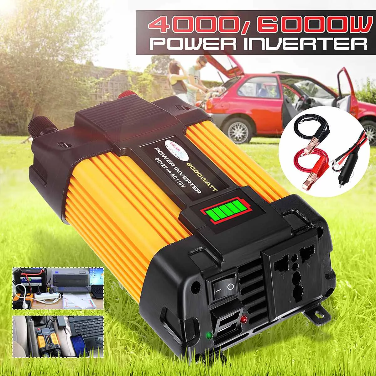 Двойной USB 6000 Вт AC/DC 12V постоянного тока до 110/220V AC автомобиль с питанием от солнечных батарей Мощность инвертор Зарядное устройство конверте...
Двойной USB 6000 Вт AC/DC 12V постоянного тока до 110/220V AC автомобиль с питанием от солнечных батарей Мощность инвертор Зарядное устройство конверте...