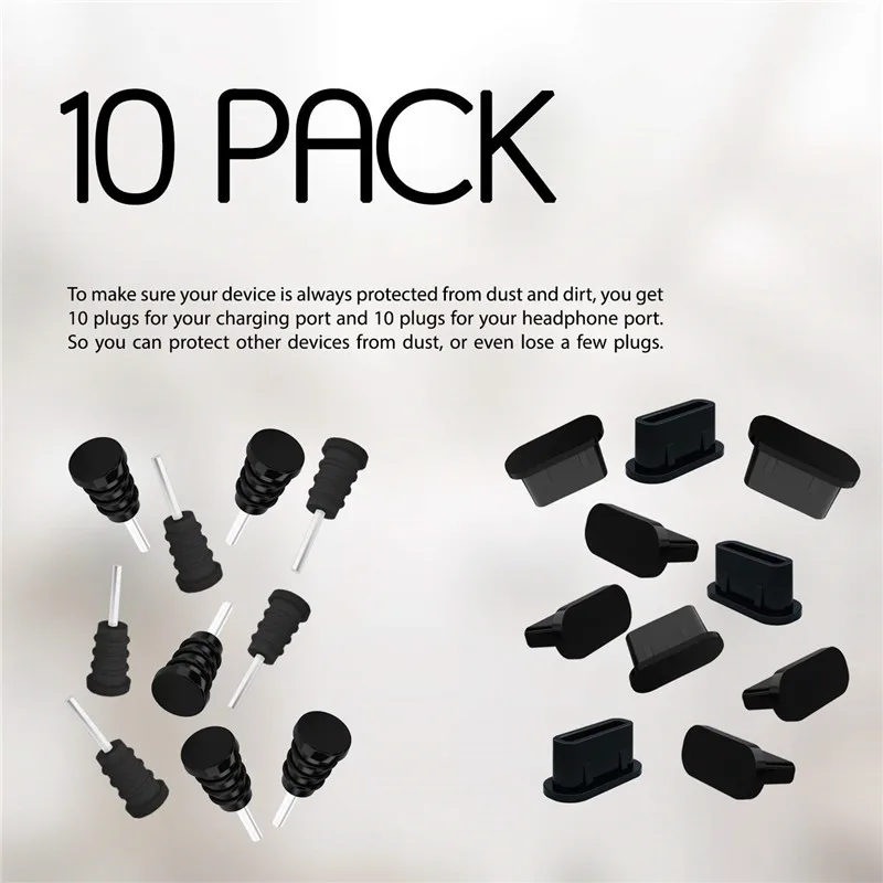 10PCS Dust Plugs USB C Charging holes Headphone Jacks Silicone Type Port Protection Plug | Мобильные телефоны и