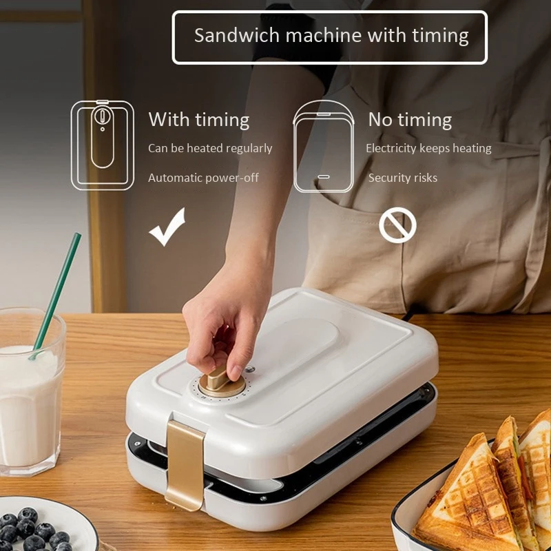 Sandwich Machine Multi-Function Breakfast Maker Household Timing Light Food Machine Bread Toaster,White,UK Plug 
Sandwich Machine Multi-Function Breakfast Maker Household Timing Light Food Machine Bread Toaster,White,UK Plug