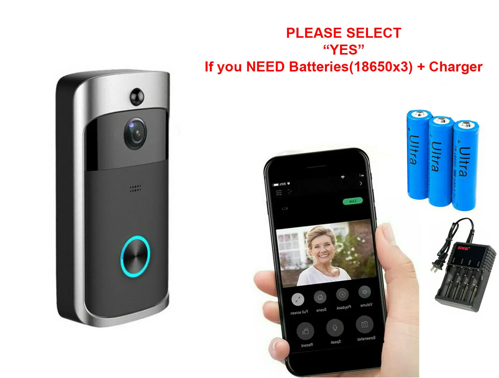 Smart Doorbell Camera Wifi Wireless Call Intercom Video-Eye for Apartments Door Bell Ring for Phone Home Security Camera V5
Smart Doorbell Camera Wifi Wireless Call Intercom Video-Eye for Apartments Door Bell Ring for Phone Home Security Camera V5