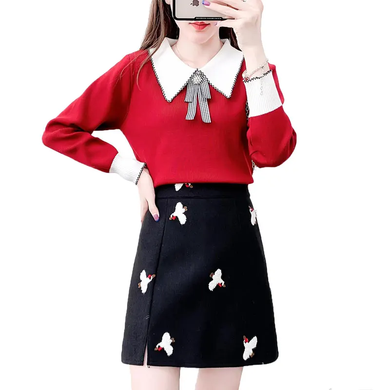Autumn Winter Women Pullover Sweater A Line Skirt Suit Blown Street Female Sweet Pure Fresh Two-Piece Outfit Fashion Knitwear
Autumn Winter Women Pullover Sweater A Line Skirt Suit Blown Street Female Sweet Pure Fresh Two-Piece Outfit Fashion Knitwear