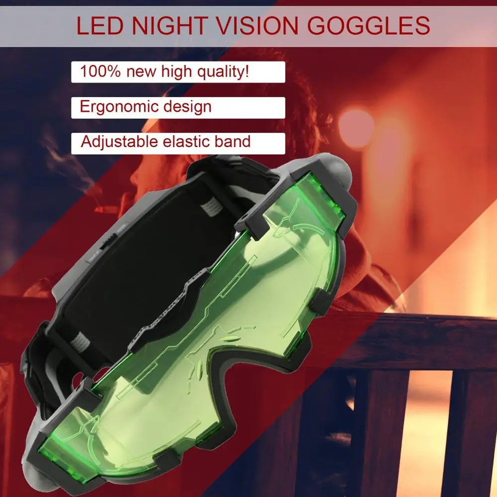 Eye Shield Night Vision Goggles Green LED Lights Ergonomic Goggles Night Vision Device Adjustable Elastic Band Children
Eye Shield Night Vision Goggles Green LED Lights Ergonomic Goggles Night Vision Device Adjustable Elastic Band Children