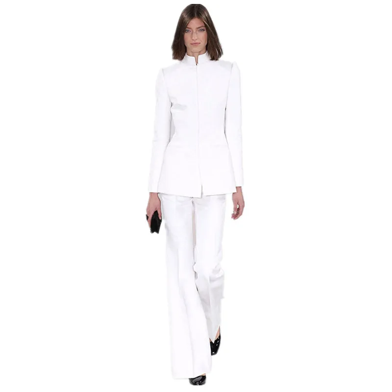 Jacket+Pants Womens Business Suit White Female Office Uniform Ladies Formal Trouser 2 Piece Sets Bell-bottomed Pants Custom Made
Jacket+Pants Womens Business Suit White Female Office Uniform Ladies Formal Trouser 2 Piece Sets Bell-bottomed Pants Custom Made