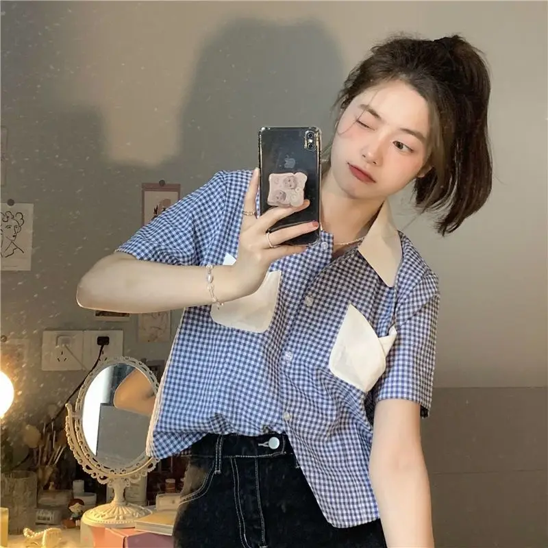 women's t-shirt plaid patchwork blouses 2021 new summer loose Casual Streetwear Oversized t-shirts fashion girl shirts
women's t-shirt plaid patchwork blouses 2021 new summer loose Casual Streetwear Oversized t-shirts fashion girl shirts