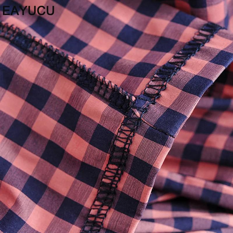 EAYUCU Vintage plaid high waist women dress summer short puff sleeve square collar female dresses ruffles sweet vestidos ED041
EAYUCU Vintage plaid high waist women dress summer short puff sleeve square collar female dresses ruffles sweet vestidos ED041