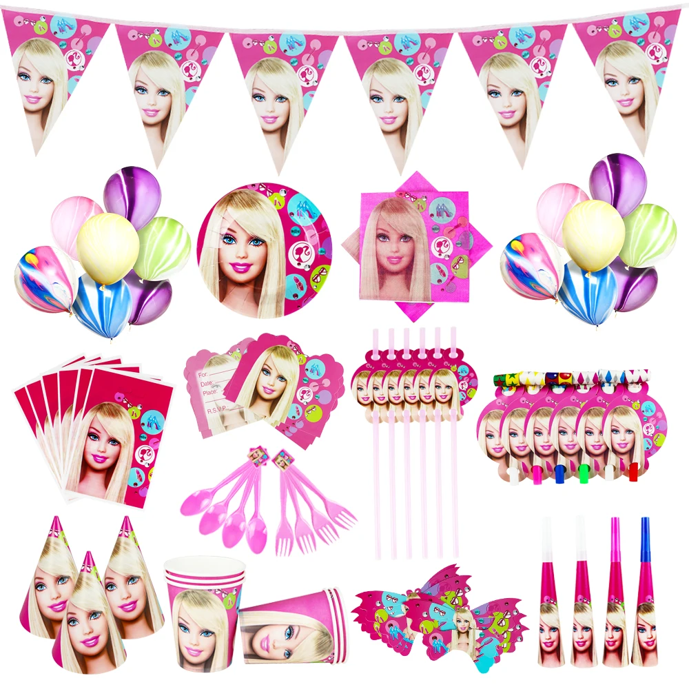 Cartoon Barbie Style Birthday Party Paper Cups Plates Bags Tablecloth High Quality Baby Shower Decorations Supplies
Cartoon Barbie Style Birthday Party Paper Cups Plates Bags Tablecloth High Quality Baby Shower Decorations Supplies