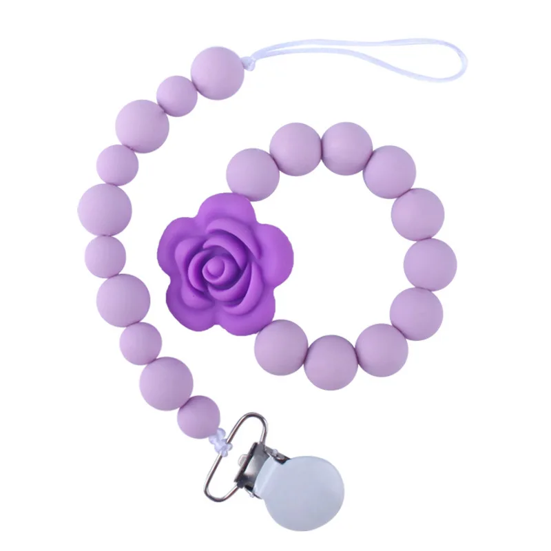 2Ps/set Baby Teething Bracelet Food Grade Rose Flower Silicone Beads Dummy Feeding Chain Clip Holder Baby Pacifier Clips Chain
2Ps/set Baby Teething Bracelet Food Grade Rose Flower Silicone Beads Dummy Feeding Chain Clip Holder Baby Pacifier Clips Chain