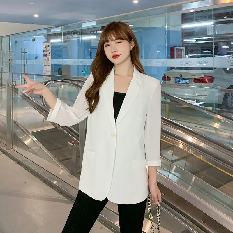 Summer chiffon jacket with seven sleeves, female short 2021 Korean slim slim sun-protective clothing thin suit
Summer chiffon jacket with seven sleeves, female short 2021 Korean slim slim sun-protective clothing thin suit